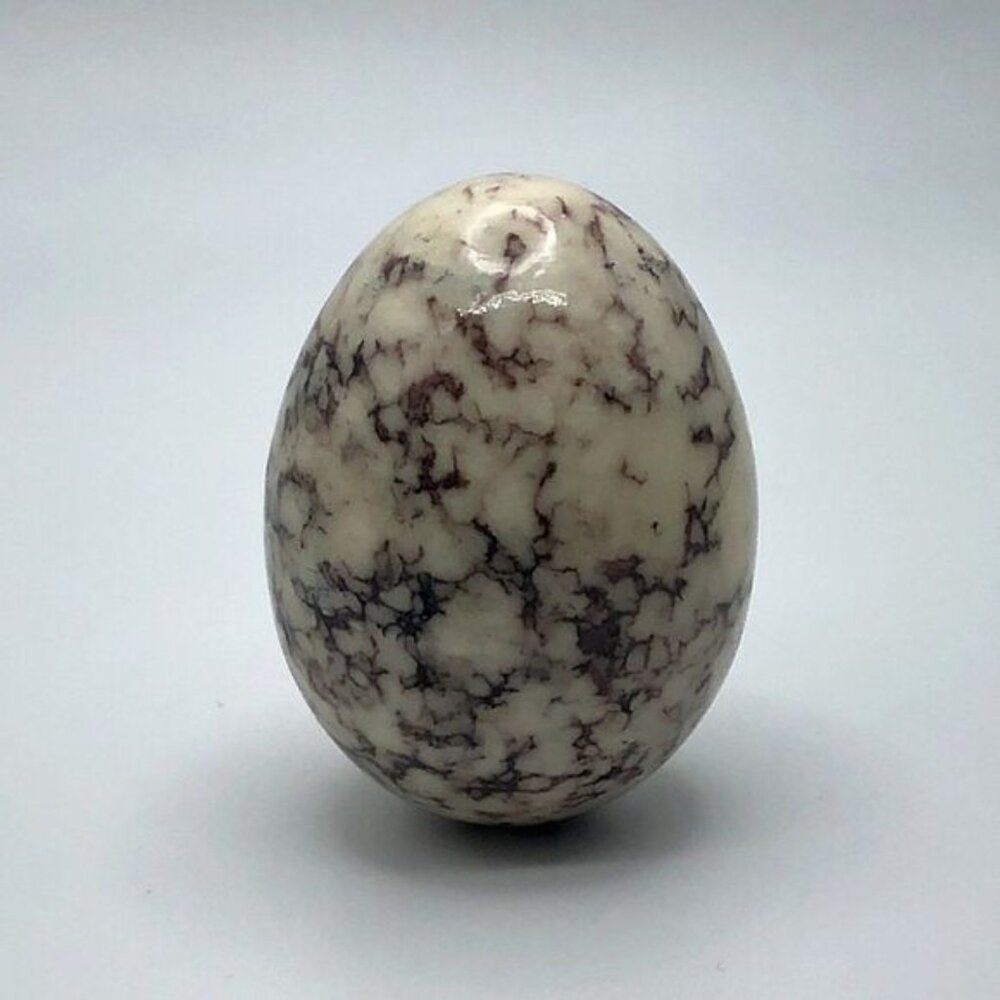 Vintage Polished Howlite Stone Egg 2.5 Inches